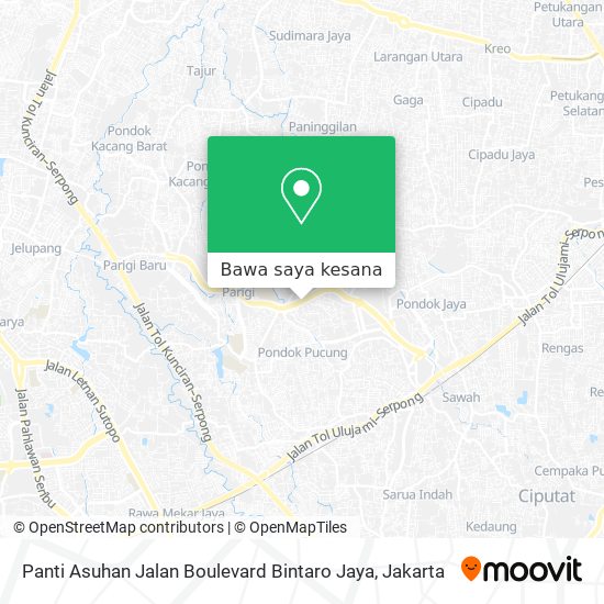 Peta Panti Asuhan Jalan Boulevard Bintaro Jaya