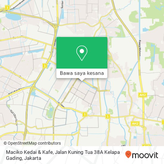 Peta Maciko Kedai & Kafe, Jalan Kuning Tua 38A Kelapa Gading