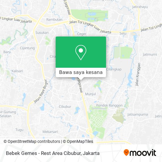 Peta Bebek Gemes - Rest Area Cibubur