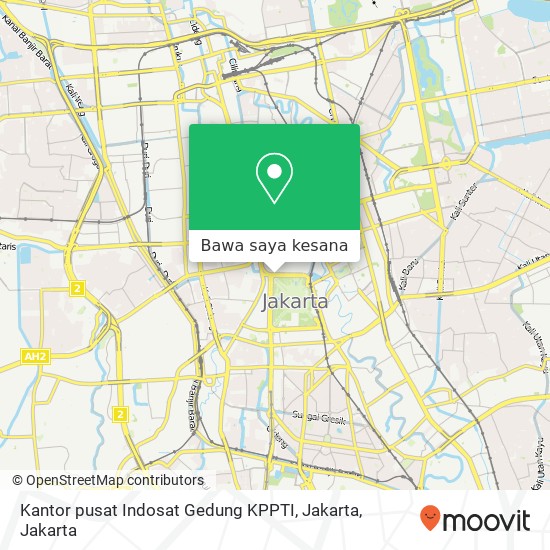 Peta Kantor pusat Indosat Gedung KPPTI, Jakarta