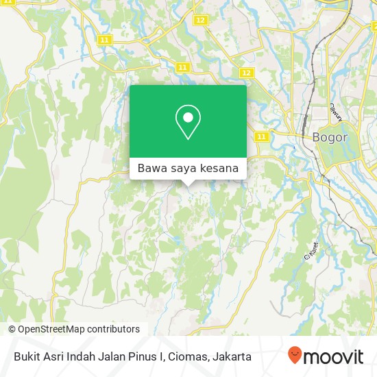 Peta Bukit Asri Indah Jalan Pinus I, Ciomas