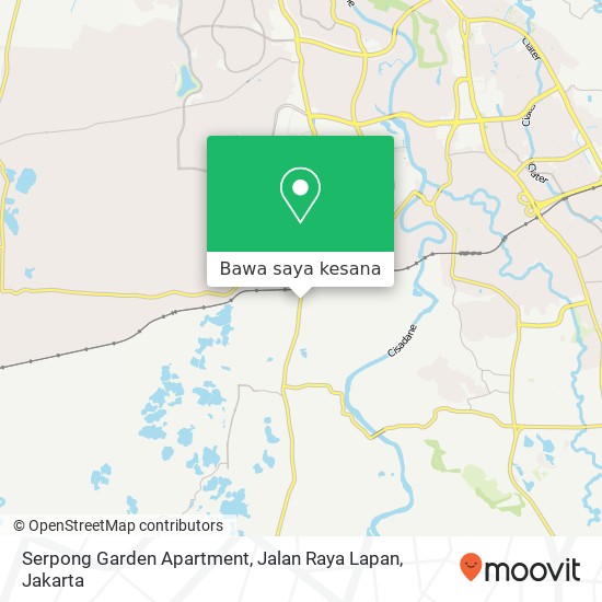 Peta Serpong Garden Apartment, Jalan Raya Lapan