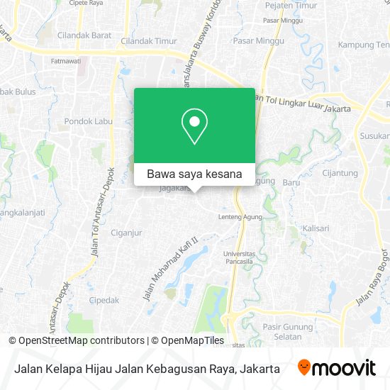 Peta Jalan Kelapa Hijau Jalan Kebagusan Raya