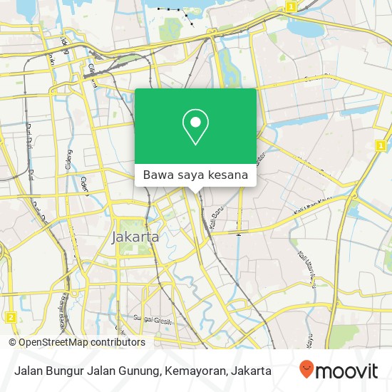 Peta Jalan Bungur Jalan Gunung, Kemayoran