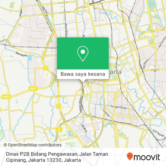 Peta Dinas P2B Bidang Pengawasan, Jalan Taman Cipinang, Jakarta 13230