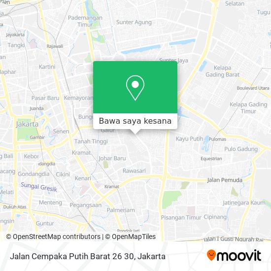 Peta Jalan Cempaka Putih Barat 26 30