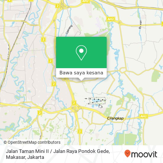 Peta Jalan Taman Mini II / Jalan Raya Pondok Gede, Makasar