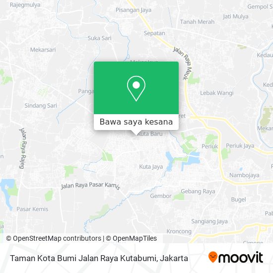 Peta Taman Kota Bumi Jalan Raya Kutabumi