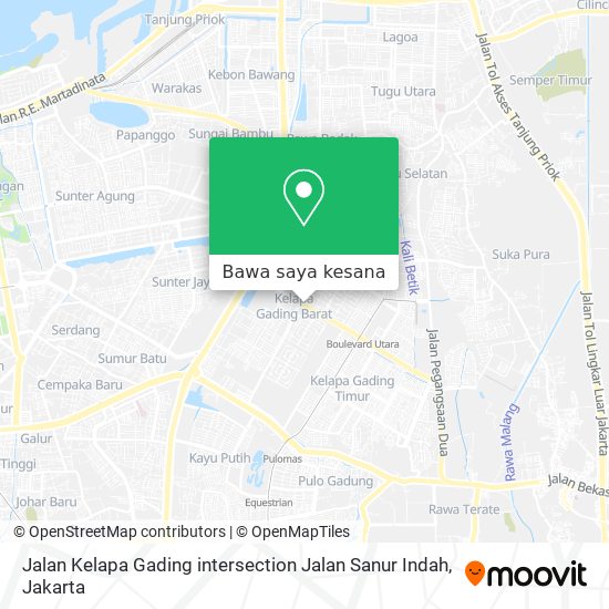 Peta Jalan Kelapa Gading intersection Jalan Sanur Indah