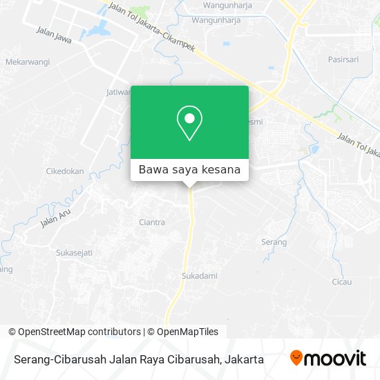 Peta Serang-Cibarusah Jalan Raya Cibarusah