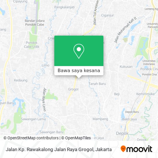 Peta Jalan Kp. Rawakalong Jalan Raya Grogol