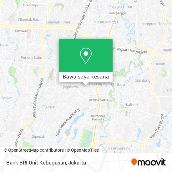 Peta Bank BRI Unit Kebagusan