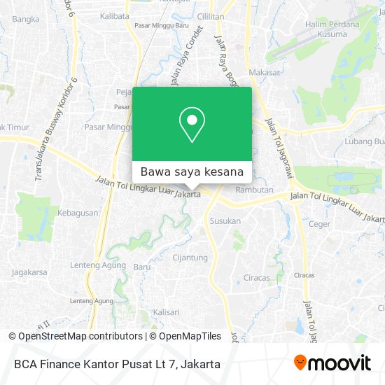 Peta BCA Finance Kantor Pusat Lt 7