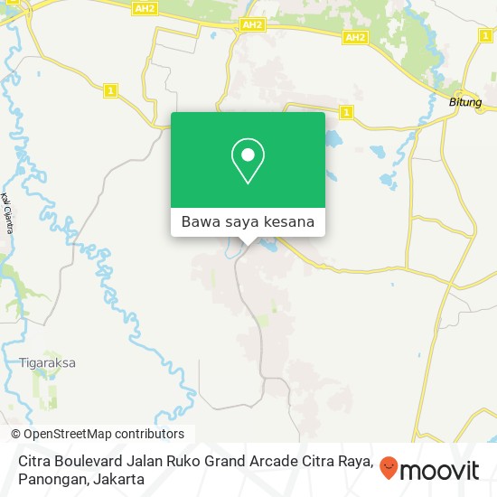 Peta Citra Boulevard Jalan Ruko Grand Arcade Citra Raya, Panongan