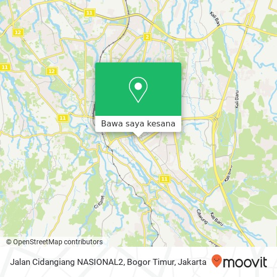 Peta Jalan Cidangiang NASIONAL2, Bogor Timur