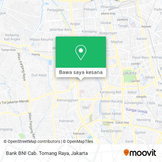 Peta Bank BNI Cab. Tomang Raya