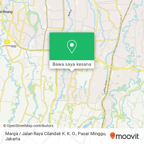 Peta Marga / Jalan Raya Cilandak K. K. O., Pasar Minggu