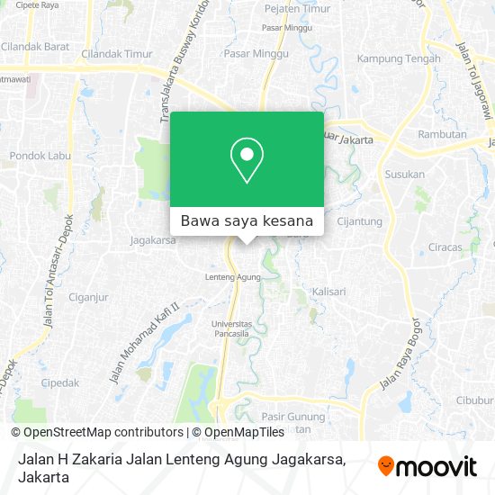 Peta Jalan H Zakaria Jalan Lenteng Agung Jagakarsa