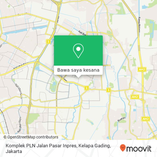 Peta Komplek PLN Jalan Pasar Inpres, Kelapa Gading