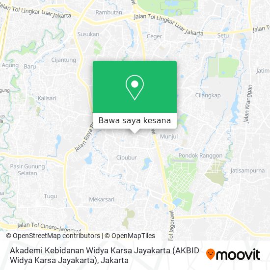 Peta Akademi Kebidanan Widya Karsa Jayakarta (AKBID Widya Karsa Jayakarta)