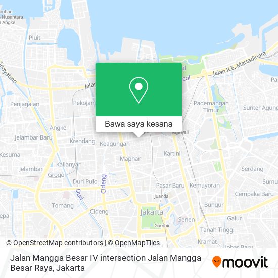 Peta Jalan Mangga Besar IV intersection Jalan Mangga Besar Raya