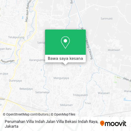 Peta Perumahan Villa Indah Jalan Villa Bekasi Indah Raya