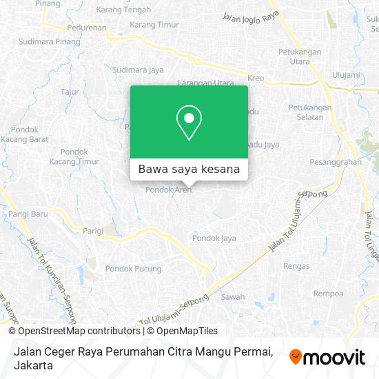 Peta Jalan Ceger Raya Perumahan Citra Mangu Permai