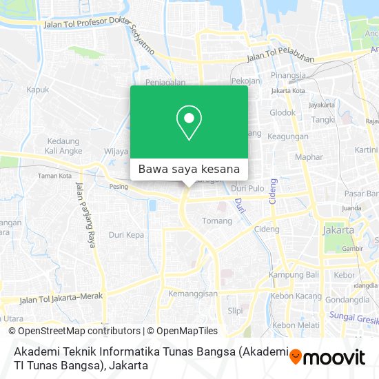 Peta Akademi Teknik Informatika Tunas Bangsa (Akademi TI Tunas Bangsa)