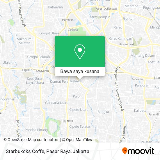 Peta Starbukcks Coffe, Pasar Raya