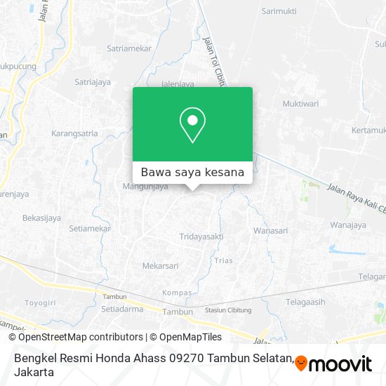 Peta Bengkel Resmi Honda Ahass 09270 Tambun Selatan