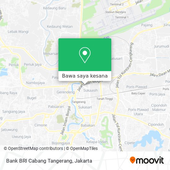 Peta Bank BRI Cabang Tangerang