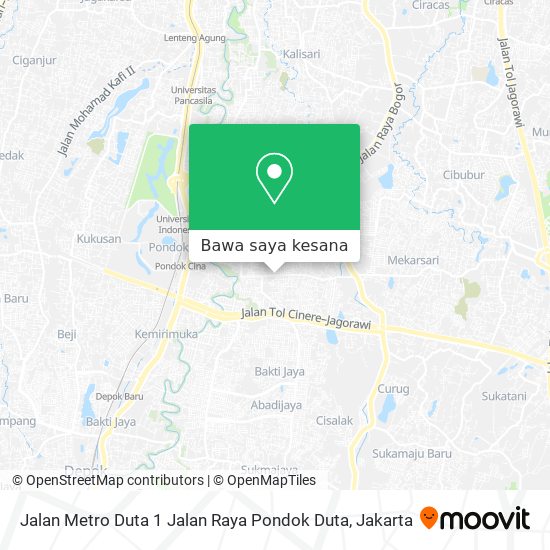 Peta Jalan Metro Duta 1 Jalan Raya Pondok Duta