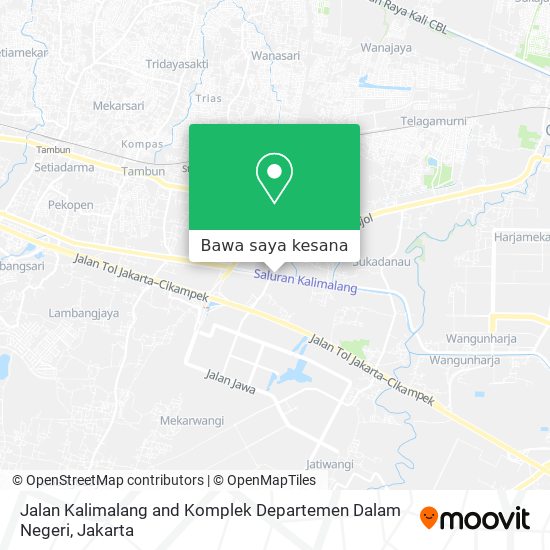 Peta Jalan Kalimalang and Komplek Departemen Dalam Negeri