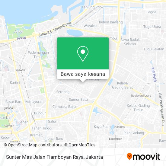 Peta Sunter Mas Jalan Flamboyan Raya