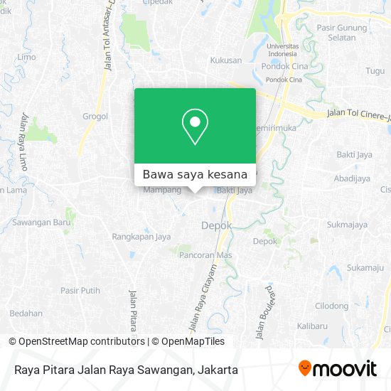 Peta Raya Pitara Jalan Raya Sawangan