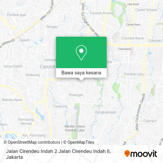 Peta Jalan Cirendeu Indah 2 Jalan Cirendeu Indah II