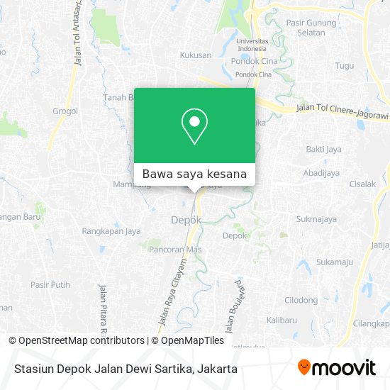 Peta Stasiun Depok Jalan Dewi Sartika