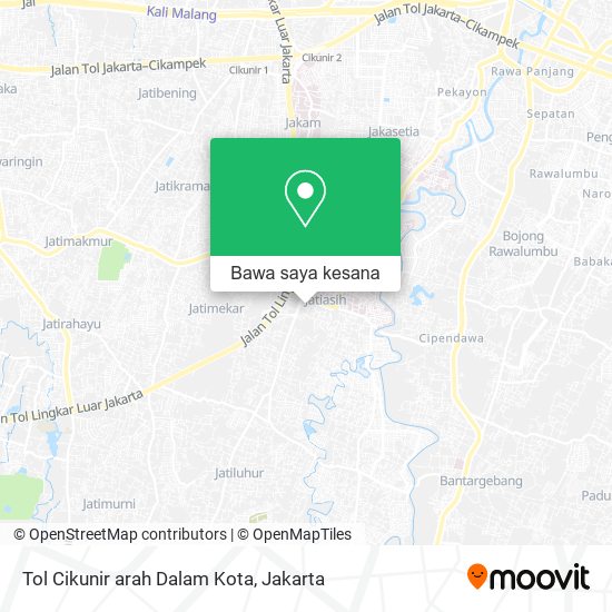 Peta Tol Cikunir arah Dalam Kota