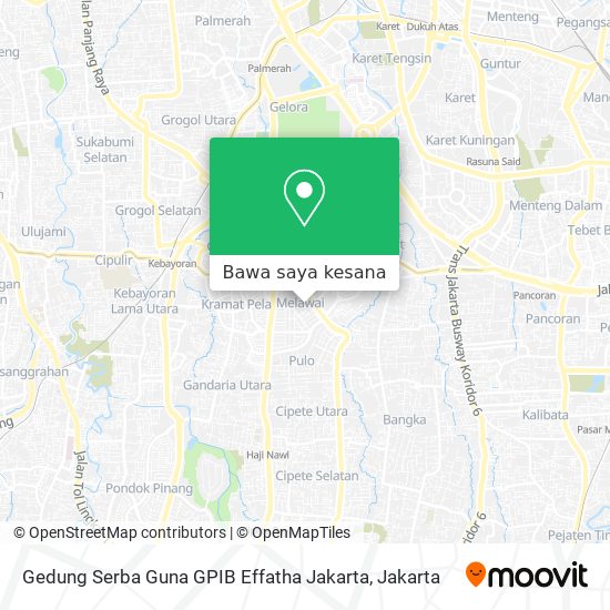 Peta Gedung Serba Guna GPIB Effatha Jakarta