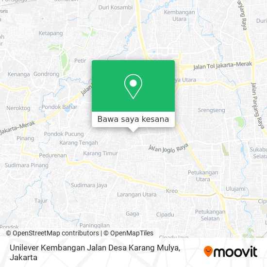 Peta Unilever Kembangan Jalan Desa Karang Mulya