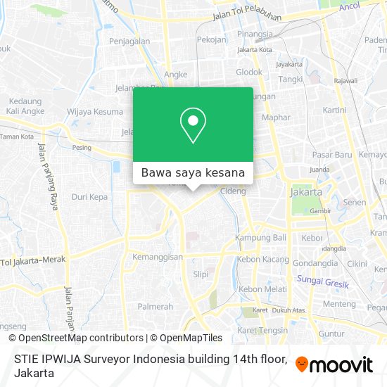 Peta STIE IPWIJA Surveyor Indonesia building 14th floor