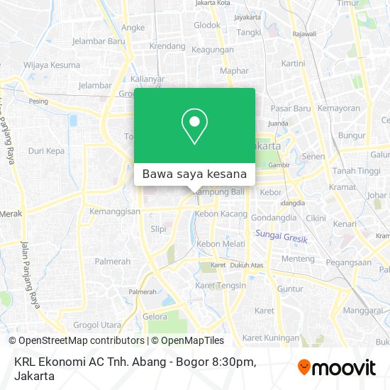 Peta KRL Ekonomi AC Tnh. Abang - Bogor 8:30pm