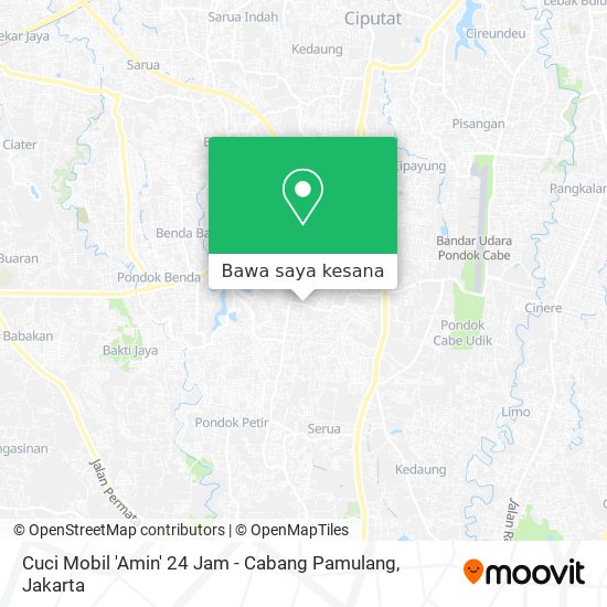 Peta Cuci Mobil 'Amin' 24 Jam - Cabang Pamulang