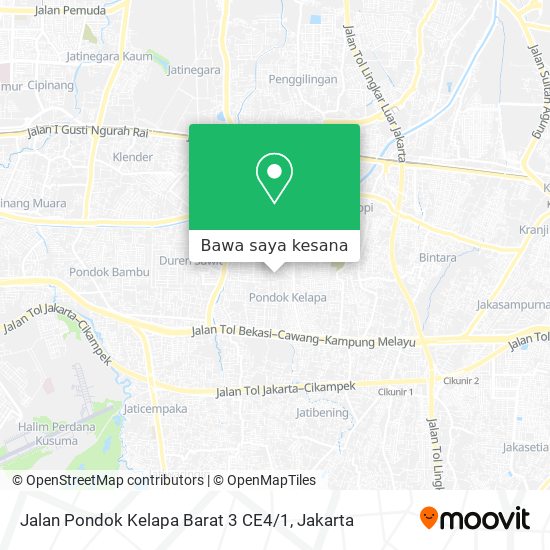 Peta Jalan Pondok Kelapa Barat 3 CE4 / 1