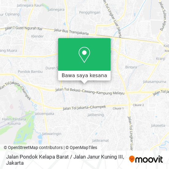 Peta Jalan Pondok Kelapa Barat / Jalan Janur Kuning III