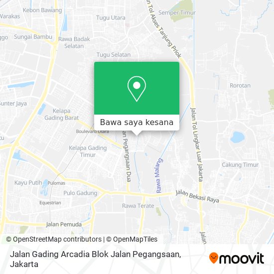 Peta Jalan Gading Arcadia Blok Jalan Pegangsaan