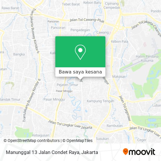 Peta Manunggal 13 Jalan Condet Raya