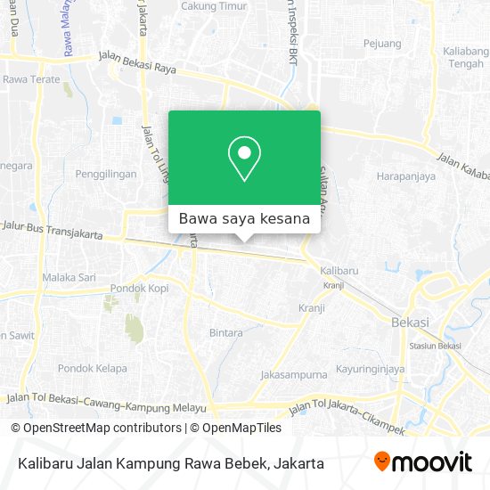 Peta Kalibaru Jalan Kampung Rawa Bebek