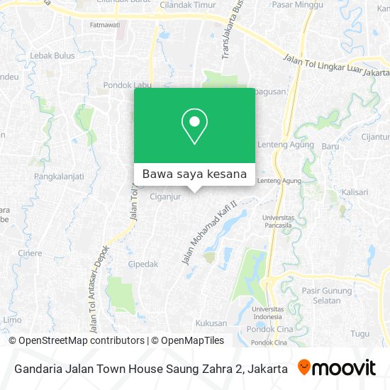 Peta Gandaria Jalan Town House Saung Zahra 2