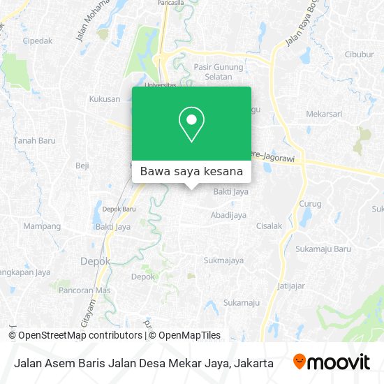 Peta Jalan Asem Baris Jalan Desa Mekar Jaya